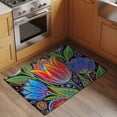 thumbnail image 2 of Abstract Tulip Flowers Entryway Rug 2'x3'&nbsp; Non Slip Front Door Mats, Spring Colorful Floral Leaf Plant Entrance Rugs Indoor Outdoor Carpet, Washable Floor Mats Small Area Rug for Bedroom Kitchen, 2 of 8