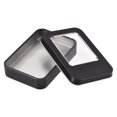 thumbnail image 4 of Uxcell 3.43" x 2.36" x 0.71" Tin Box Storage Containers with Clear Window Lids Tinplate Black 3pcs, 4 of 5