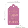 thumbnail image 5 of Inkdotpot Pack Of 50 Good Bye Tension Hello Pension Retirement Favor Paper Tags Craft Real Rose Gold Foil Hang Tags, 5 of 6