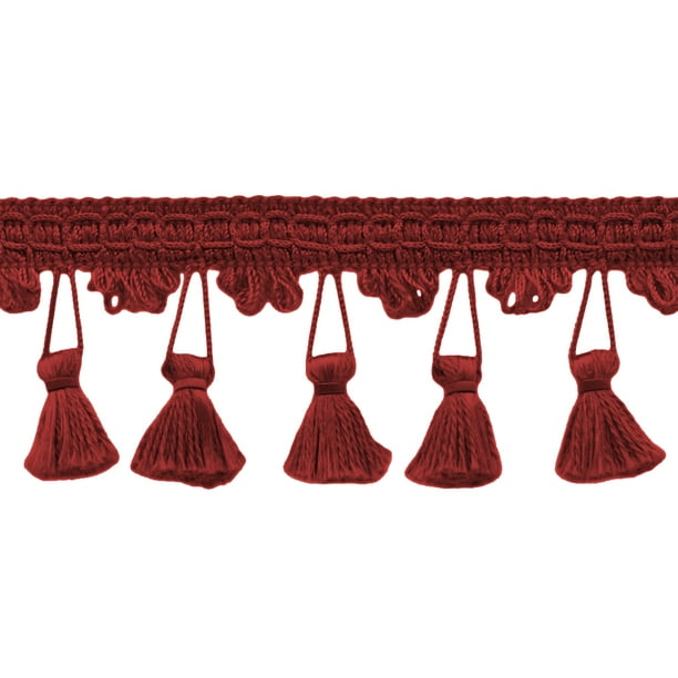 2.5 Inch Cherry Red Tassel Fringe Trim / Style TFC0225 / Color E13