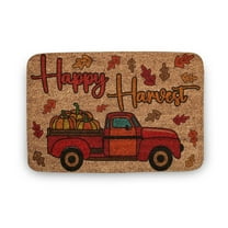 Fall Happy Harvest Truck, Coir Door Mat, Welcome Mat, Front Door Mat, Outdoor Mats, Funny Doormat, Fall Welcome Mats,Welcome Doormat,Home Decor,Front Back Door Mat,Coral Velvet Rug 17”x30”