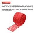 thumbnail image 4 of Uxcell Lace Trim 10 Yards 2 inch Flower Elastic Lace Ribbons for Package Decoration Wedding Headbands Red, 4 of 4