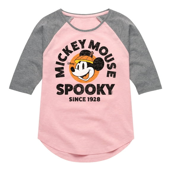 Mickey & Friends - Spooky Since 1928 - Toddler And Youth Girls Raglan Graphic T-Shirt
