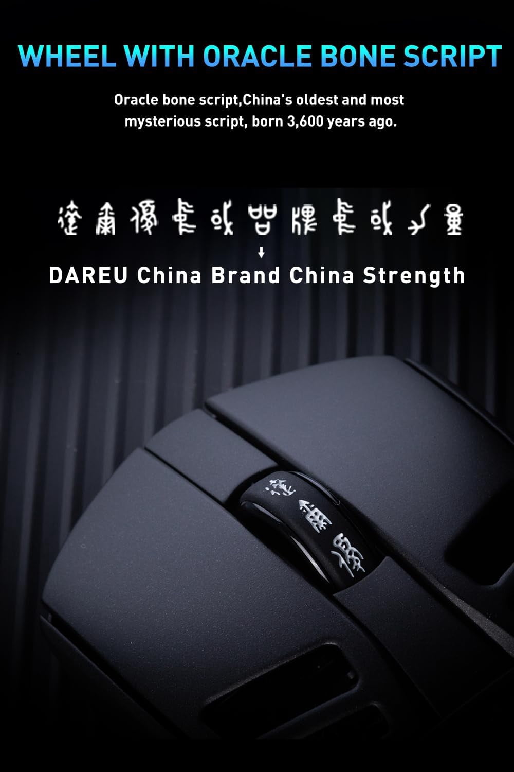 DAREU A950pro 4K Wireless Gaming Mouse:55g Ultra-Lightweight,4KHz Polling Rate,PAW3395 Optical Sensor,26K DPI,6 Programmable Buttons,Support 15min Fast Charging &Tri-mode Connection (Black)