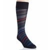 Men's Perry Ellis 839701 Microfiber Luxury Stripe Sock (Navy O/S)