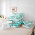 thumbnail image 5 of Homewish Funny Cloud Rainbow Bedding Comforter Set 7 Pieces, Kawaii Cartoon Stars Full Bedding Set, Teens Kids Boys Girls Reversible Fitted Sheet Flat Sheet, Super Cozy Room Decor, 5 of 7