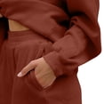 thumbnail image 6 of Lumtrix Women'S 2 Piece Lounge Sets Crew Neck Oversized Sweatshirts Sweat Shorts With Pockets Matching Tracksuit Set Trebdy Casual Outfits Brown 2XL, 6 of 6