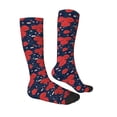 thumbnail image 3 of Picia Women Crew Soft Moisture-wicking Socks Rose Flower Pattern Design Cotton Socks, One Size fit All, 3 of 9
