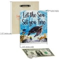 thumbnail image 2 of JennyGems Sea Turtle Decor Sea Turtle Gifts, Sea Turtle Bathroom Wall Decor, Beach House Signs Beach Decor, Inspirational Gifts, Beach Signs Coastal Farmhouse Decor (Let the Sea Set You Free), 2 of 9