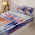 thumbnail image 3 of Castle Fairy Ribbon Bow Perfume Print Zipper Twin Comforter Sets with Fitted Sheet and 2 Pillowcases,Watercolor Floral Pattern Zipper Bedding Set,Pink Blue,Grey Reversible,4-Piece, 3 of 6