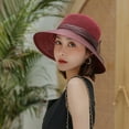 thumbnail image 5 of Harpily Clearance Bucket Hat for Women Men Summer Travel Beach Sun Hat Outdoor Cap Bridal Wedding Church Tea Party Wide Brim Beach Fishing Cap, 5 of 7