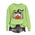 thumbnail image 4 of Women's Long Sleeve Crew Neck Sweatshirt Halloween Cute Ghost Pumpkin Graphic Relaxed Fit Casual Holiday Pullover Tops, 4 of 5