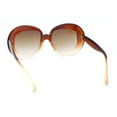 thumbnail image 4 of Womens Mod Chic Oversized Round Thick Butterfly Plastic Designer Sunglasses Brown Beige - Brown, 4 of 4