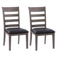 thumbnail image 2 of CorLiving New York Set of 2 Black Faux Leather Upholstered Seat Dining Room Chairs with Washed Gray Wood Legs - Perfect Kitchen & Dining Room Furniture Set, 2 of 12