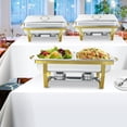 thumbnail image 2 of EVGTTI 2 Pack 8QT Chafing Dishes Buffet Set, Chafers for Catering Chafing Dish Buffet Set with Half Size Pan, Gold Chafers and Buffet Warmer Set for Buffet, 2 of 6
