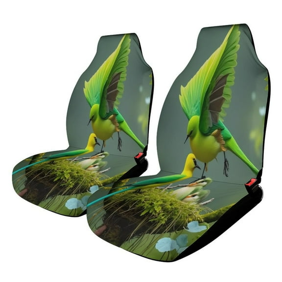 Birds Nest Scene Set of 2Pcs Car Seat Covers Easy Clean Automobile Seat Protector Car Interior Accessories