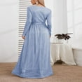 thumbnail image 3 of Womens Sequined Dress Long Sleeve Deep V Neck Party Dress Evening Prom Gown Flowy Maxi Long Dress, 3 of 7