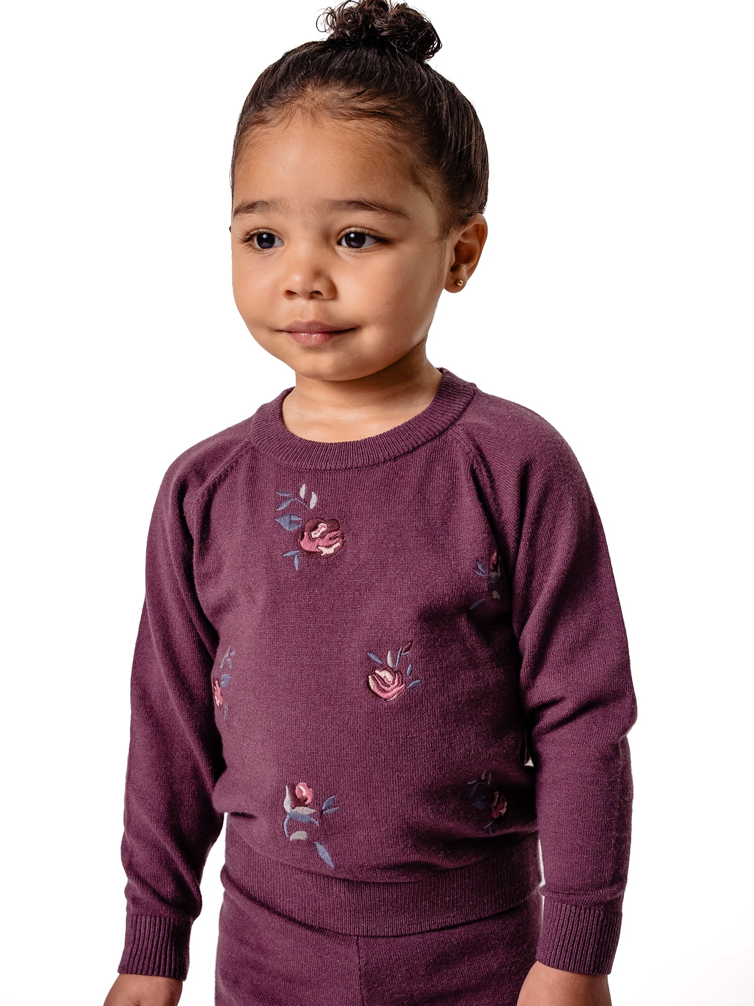 Modern Moments by Gerber Toddler Girl Embroidered Sweater Set, 2-Piece, Sizes 12 Months - 5T
