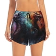 thumbnail image 2 of Daiia Colorful Ink Style Dragon Pattern Women's 2 in 1 Running Shorts - Lightweight Athletic Workout Gym Yoga Shorts Liner with Phone Pockets-XX-Large, 2 of 7