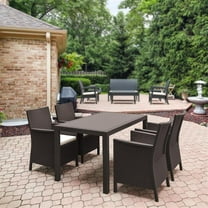 Compamia California 5 Piece Wickerlook Patio Dining Set in Brown
