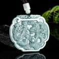 thumbnail image 4 of Blue Water Jadeite Dragon and Phoenix Necklace, Dragon and Phoenix Brand Pendant Necklace for Couples, is an Eternal and Elegant Talisman of Happiness, 4 of 4