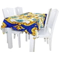 thumbnail image 2 of Coolnut 60"X90" Ornament on Italian Tiles Tablecloth Modern Practical Gift for Home Decoration Spill Proof Cloth Washable for Dinner Picnices, 2 of 6