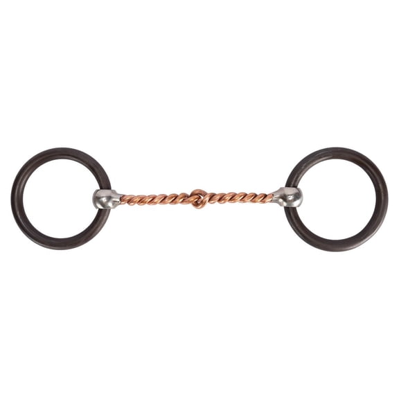 Schneiders Semi-Weighted O Ring Twisted Copper Mouth Snaffle Horse Bit | 5" Mouthpiece
