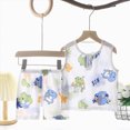 thumbnail image 2 of TOWED22 Toddler Baby Boy Outfits 2pcs Breathable Sleeveless Tank Tee + Colorful Graphic Pull-on Shorts Clothing Set(White,12-18 M), 2 of 4