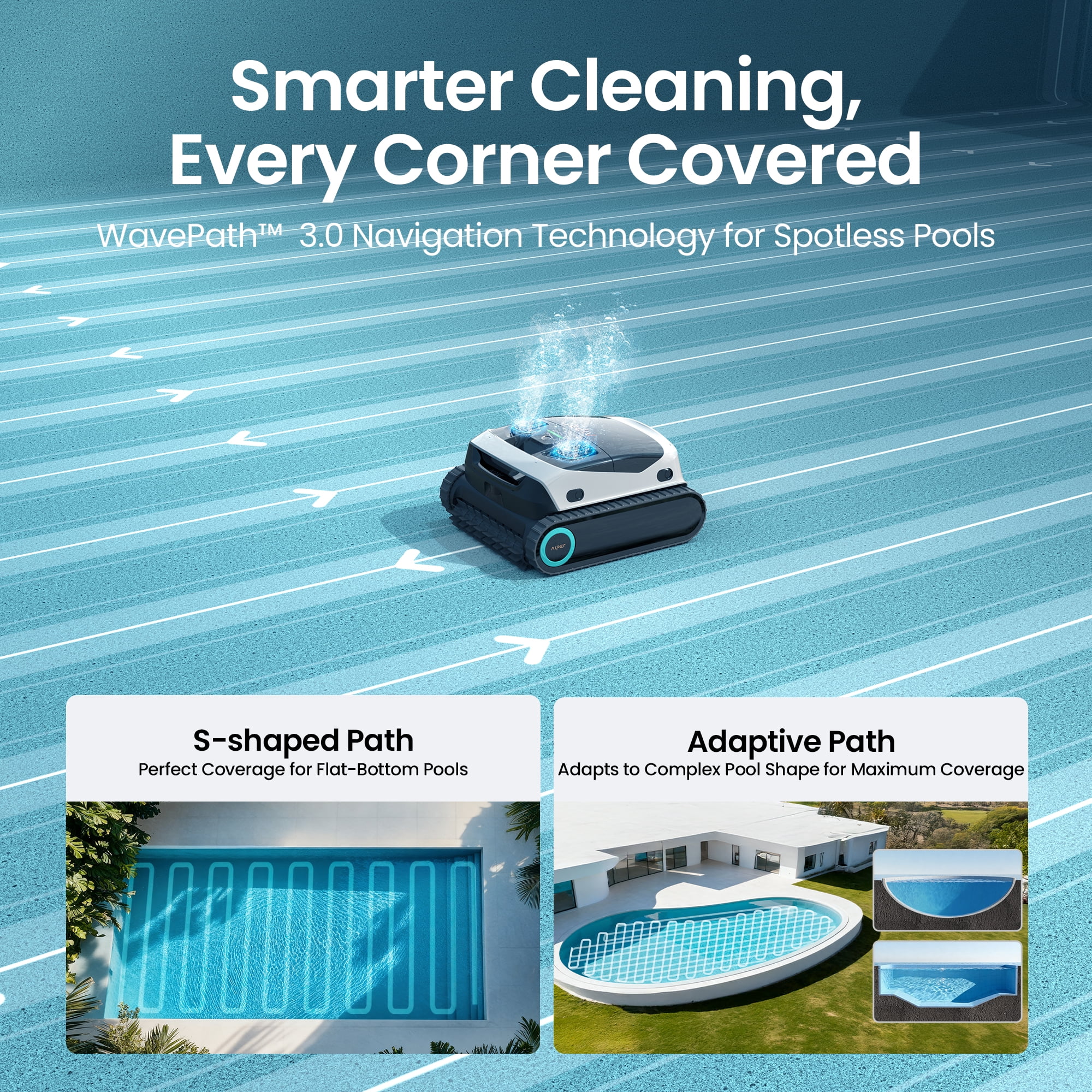 Aiper Scuba N1 Max Automatic Pool Cleaner, Cordless Robotic Pool Cleaner w/ 6600 GPH Dual-Jet Suction, Smart Parking & App Control