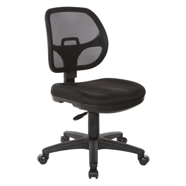 Chaise de Bureau de Travail à Dossier en Maille en Tissu Noir