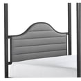 thumbnail image 2 of Full Size Canopy Bed with Upholstered Headboard, Brown Wood Frame Bedroom Furniture, Classic Canopy Design, 2 of 5