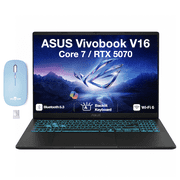 ASUS Vivobook V16 Gaming 16 Inch Laptop Bundle, Intel Core 7 240H, 32GB DDR5, 1TB SSD, Black