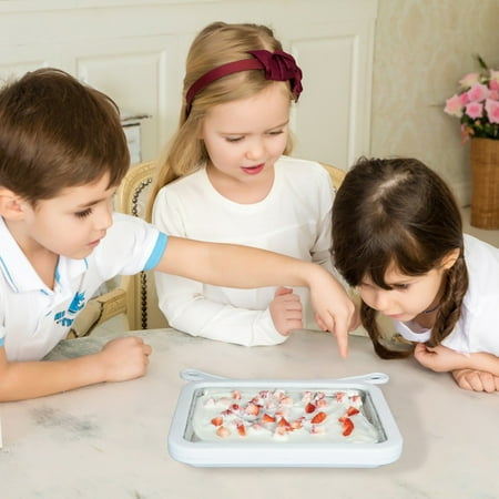 

Popular Pick! Zerbueate Food Storage Containers With Lids，Ice Tray Ice Plate Making Ice Machine Ice Plate Ice Machine With Spatulas Rolled Ice Maker Homemade Rolled Ice Yogurt 200Ml White