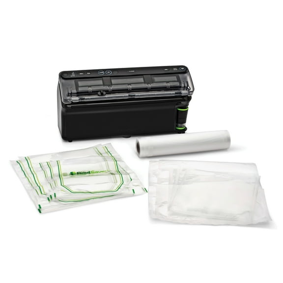 Scelleuse d’emballage FoodSaver Elite Liquid+ avec sacs et rouleau, tout-en-un