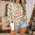 thumbnail image 4 of Jkety Christmas Sweaters for Women Merry Christmas Santa Printed Sweatshirt Vintage Santa Sweatshirt Christmas Sweatshirts for Women Beige,M, 4 of 7