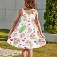 thumbnail image 3 of FAHXNVB Girls Cami Midi Dresses Casual Summer Crewneck Spaghetti Straps A Line Tiered Flowy Sundress Graphic Print Fashion Cozy Beach Vacation Dresses 2-12 Years, 3 of 7