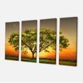 thumbnail image 2 of Arbre Vert contre le Soleil Couchant - Impression sur Toile d'Arbres, 2 of 3