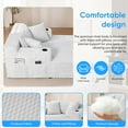 thumbnail image 2 of ZAFLY 55”w Oversized Chaise Lounge Indoor, Corduroy Cloud Chair with 3 Pillows, Big Comfy Chair with Cup Holder - Gray, 2 of 8