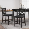 thumbnail image 2 of GDF Studio Bouman Farmhouse Faux Leather Upholstered Wood 24.5 Inch Counter Stools, Set of 2, Black, 2 of 8