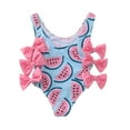 thumbnail image 2 of Douhoow Summer Kids Girls Swimsuit Watermelon Print Sleeveless Bowknot Jumpsuits Swimwear 0-4Y, 2 of 8
