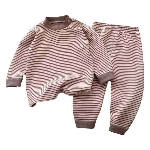 CAIVO Child Long Sleeve Girls Thermal Clothes Sets Tops Pants Winter Warm Kids Outfits Soft Base Layer Tops And Bottom Comfy Home Outfit 7-8 Years