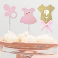 thumbnail image 3 of 26 Piezas de Adornos para Cupcakes, Juego de Adornos para Cupcakes It's a Girl, Chupete Mono, Huella de pájaro, Purpurina, decoración para Pasteles de Baby Shower, para Revelación de género, Fiesta, 3 of 5