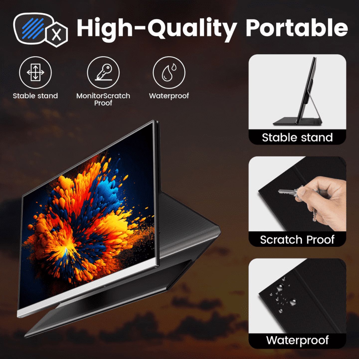 Zynity Laptop Screen Extender, 15.6inch 1080P FHD Portable Monitor with Built-In Speakers, IPS Display, Ultra-Narrow Bezel, Wide Viewing Angle, Compatible with Wins, Mac, PS4, Xbox