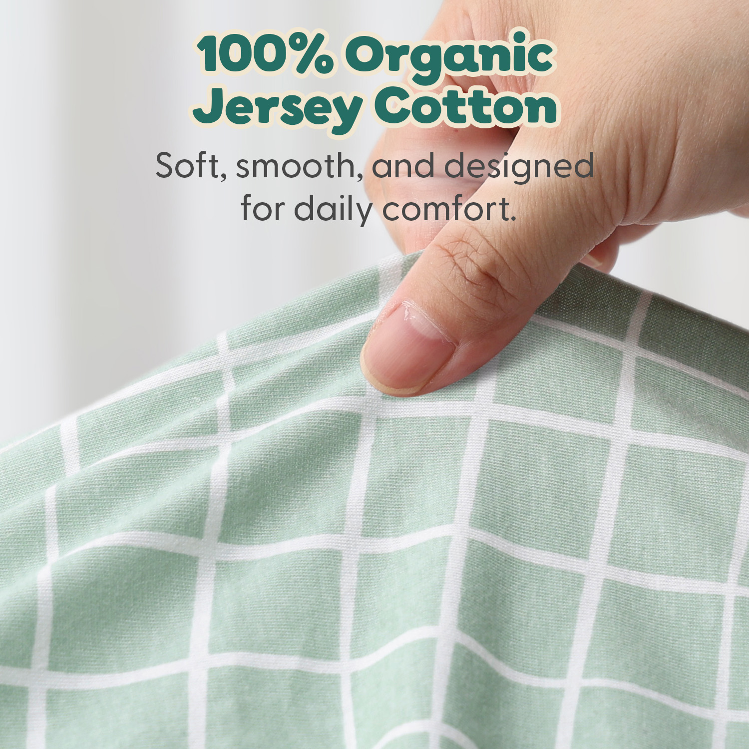 The Peanutshell Organic Cotton Crib Sheets, Sage Dino, 2-Pack photo 2