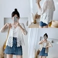 thumbnail image 6 of Lightweight Crochet Cardigan for Women Long Sleeve Open Front Knit Oversized Cardigans Sweaters BeachesCover Up, 6 of 9