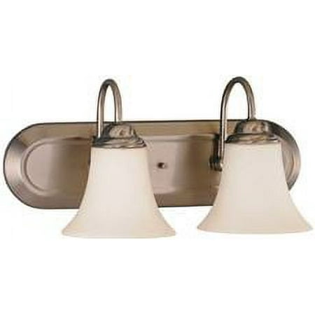 Nuvo Lighting 60/1913 Dupont 2-Light Vanity with Satin White Glass, Brushed N...