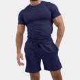 thumbnail image 1 of Ensemble d'Été 2 Pcs pour Hommes Chemises à Manches Courtes et Shorts de Plage, 1 of 7