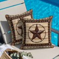 thumbnail image 5 of Texas Star Brown Pillow Covers 18x18 Inch, Country Star Rustic Vintage Wooden Linen Pillowcase with Invisible Zipper, Decorative Throw Pillow Covers Cushion Case for Couch Sofa Bed Living Room, 5 of 9