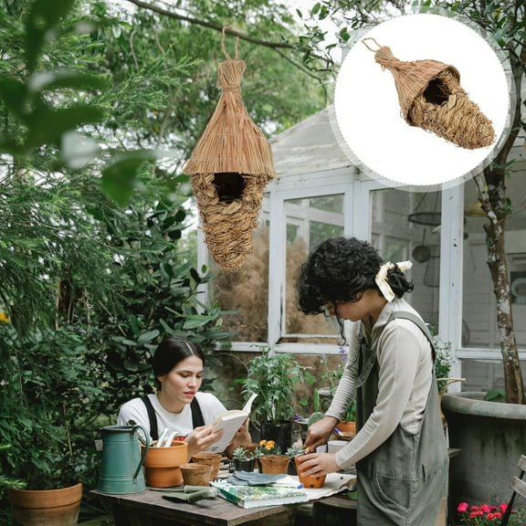 MLINS  Cone Bird Nest Straw Home Grass House Where Pet Supplies Decoration