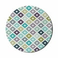 thumbnail image 1 of Modern Mouse Pad for Computers, Seamless Geometrical Rhombus Pointed Triangle Like in Doodle Style Pattern Image, Round Non-Slip Thick Rubber Modern Mousepad, 8" Round, Multicolor, by Ambesonne, 1 of 2